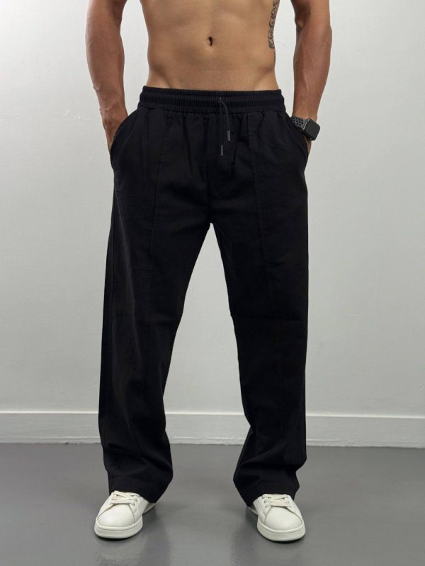 شلوار، شلوار لینن،شلوار مام فیت مشردانه،شلوار لینن پسرانه،شلوار اسپرت