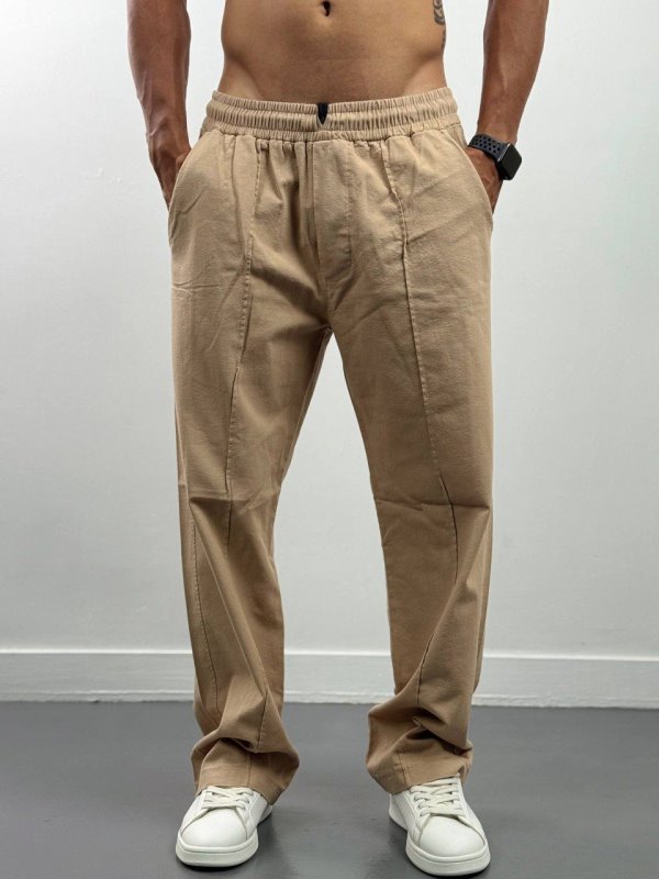 شلوار، شلوار لینن،شلوار مام فیت مشردانه،شلوار لینن پسرانه،شلوار اسپرت