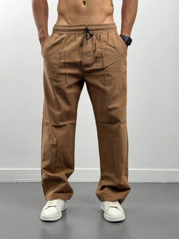 شلوار، شلوار لینن،شلوار مام فیت مشردانه،شلوار لینن پسرانه،شلوار اسپرت