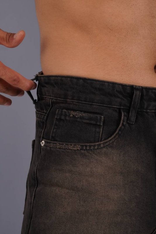شلوار جین مام استایل مردانه دارچینی ساده کد 2058500/96