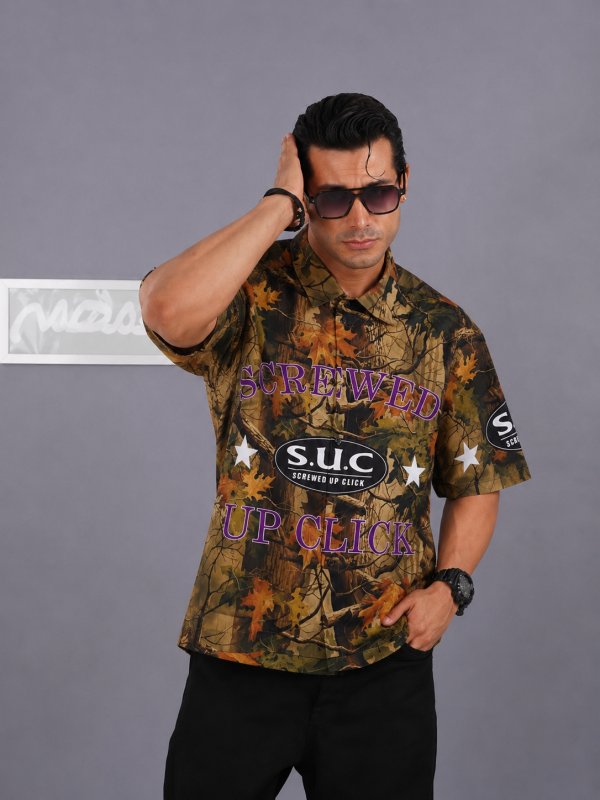 پیراهن مردانه آستین کوتاه چاپی کد 200602