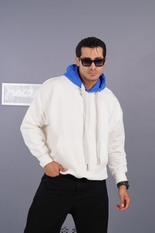 هودی مردانه دورنگ ساده کد 300232