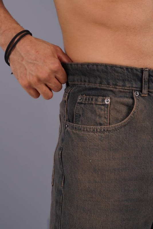 شلوار جین بگ مردانه آبی دارچینی ساده کد 20624908