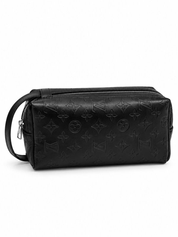 کیف دستی مردانه LV برجسته دو زیپ مشکی کد 127530