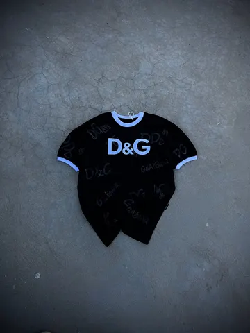 تیشرت مردانه D&G آستین کش مشکی کد 2114