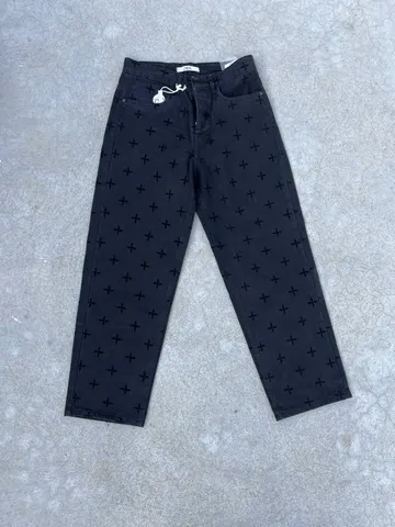 شلوار جین مردانه بگ ZARA مشکی ستاره‌ای کد 204502