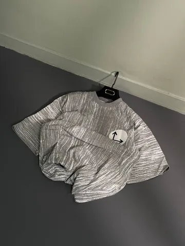 تیشرت مردانه طرح دار راه راه طوسی کد 213618