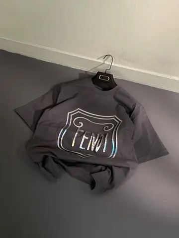 تیشرت طرح دار مردانه FENDI طوسی کد 218136