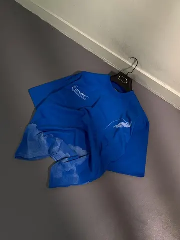 تیشرت مردانه ابر و بادی آبی کد 213627