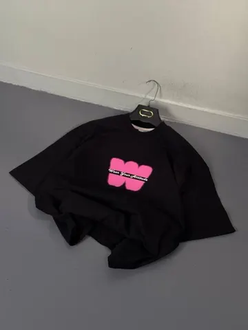 تیشرت مردانه طرح W مشکی کد 218404