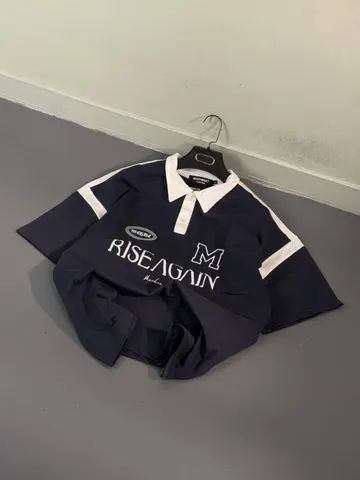پولوشرت مردانه طرح دار RISE AGAIN طوسی کد 213636