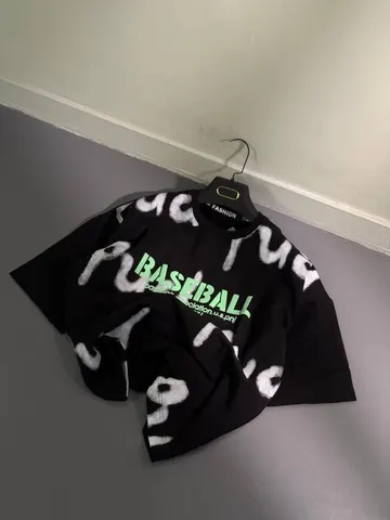 تیشرت مردانه طرح BASEBALL مشکی کد 218210