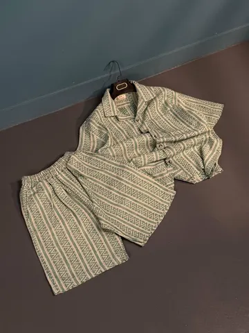ست پیراهن شلوارک مردانه سبز کد 520302