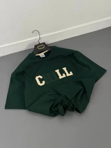 تیشرت یونیسکس مردانه طرح CHILL سبز کد 218269