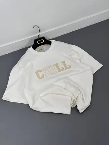 تیشرت یونیسکس مردانه طرح CHILL سفید کد 218269