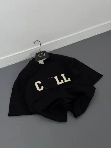 تیشرت یونیسکس مردانه طرح CHILL مشکی کد 218269
