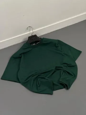 تیشرت مردانه ساده ZARA سبز تیره کد 217669