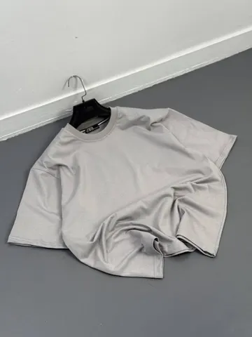 تیشرت مردانه ساده ZARA طوسی کد 217669