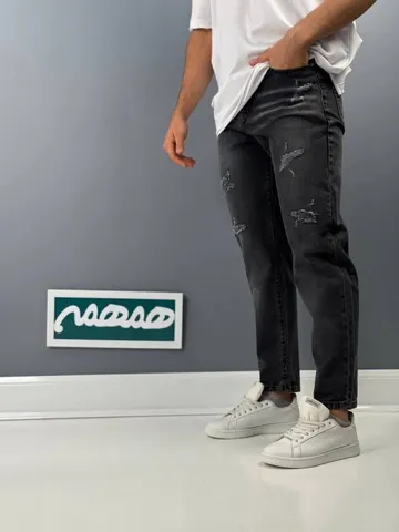 شلوار مردانه مام استایل مشکی زاپدار ترند کد 2047130