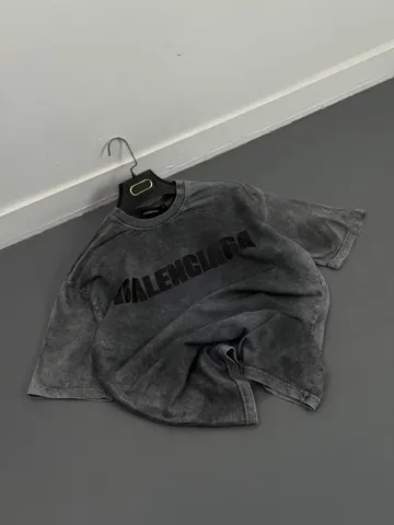 تیشرت مردانه سنگشور BALENCIAGA تیغ خورده طوسی تیره مدل جدید کد 2181210