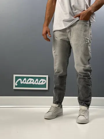 شلوار مردانه مام استایل طوسی روشن زاپدار ترند کد 2047151
