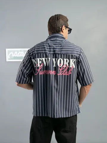 پیراهن مردانه باکسی چاپی آستین کوتاه NEWYORK کد 601613