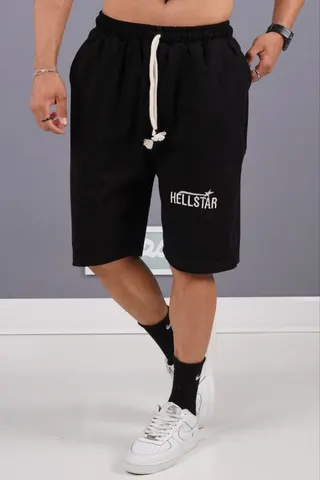 شلوارک مردانه طرح HELLSTAR مشکی کد 52231