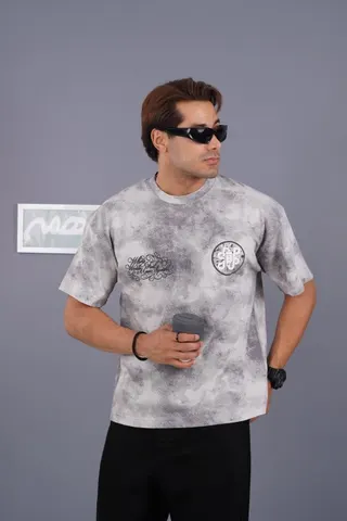 تیشرت مردانه چاپ پفکی طرح دار کد 601284