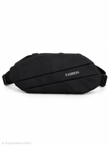 کیف کمری FASHION برزنتی مشکی کد 123802