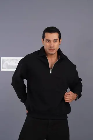 دورس مردانه نیم زیپ یقه دار کد 301104