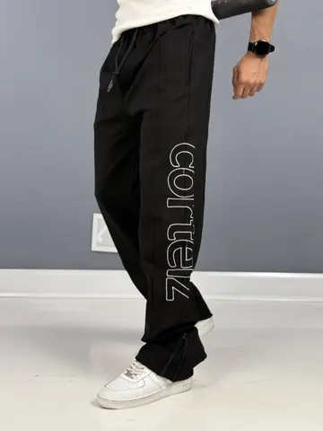 شلوار اسلش بگ مردانه گلدوزی مشکی کد 206197